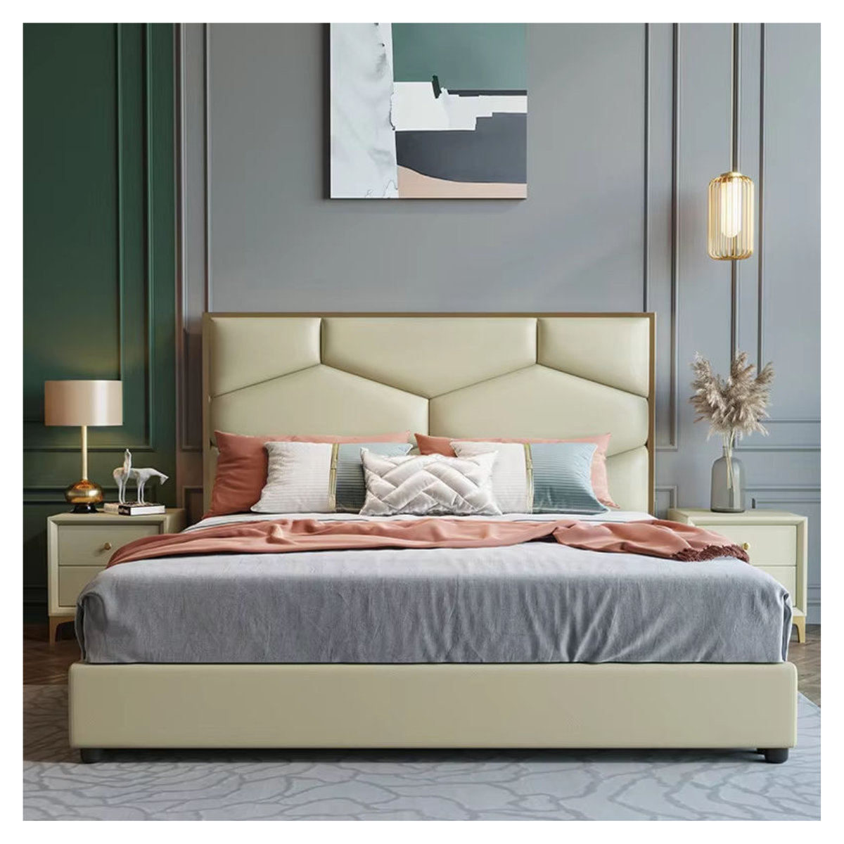 Facetta Geometric Panel Bed